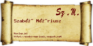 Szabó Máriusz névjegykártya